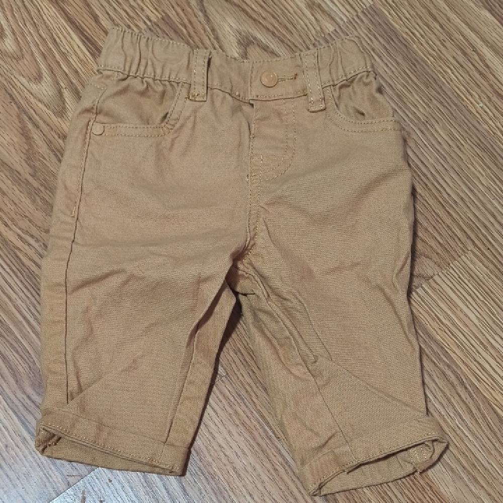 Tan Casual Elastic Waist Cropped Bottoms